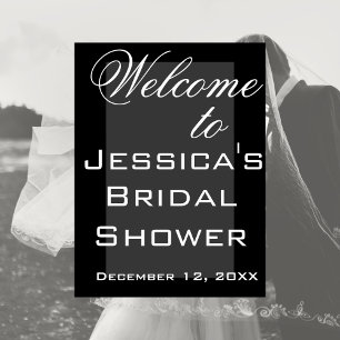 Simple Black & White Bridal Shower Poster