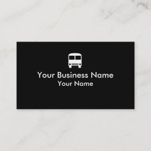 Simple black white bus symbol business cards