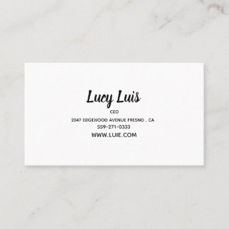 simple black & white business card