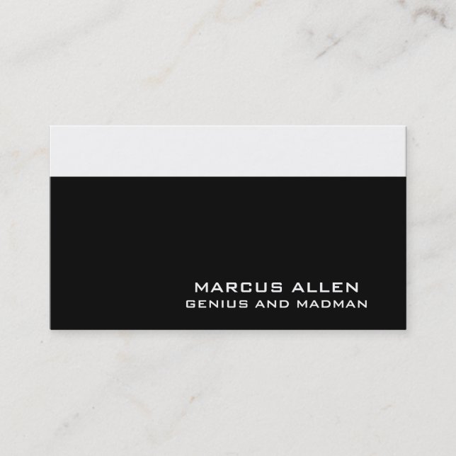 Simple Black & White Business Card (Front)