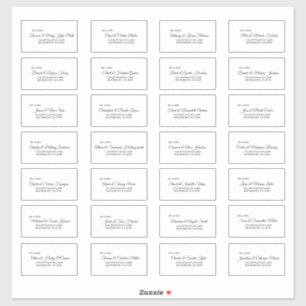 Simple Black White Calligraphy Guest Address Label