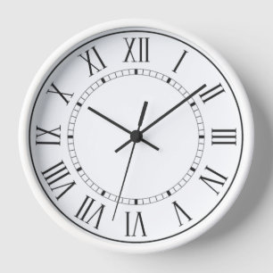 Simple Black White  Clock