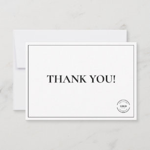 Simple Black White Company Logo Custom Thank You