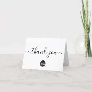 Simple Black White Company Logo Social Thank You