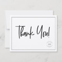 Simple Black White Company Logo Social Thank You 
