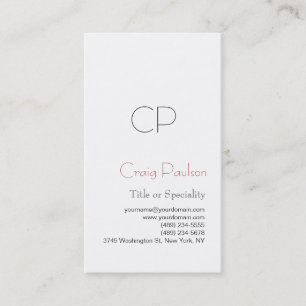 Simple Black White Consultant Business Card
