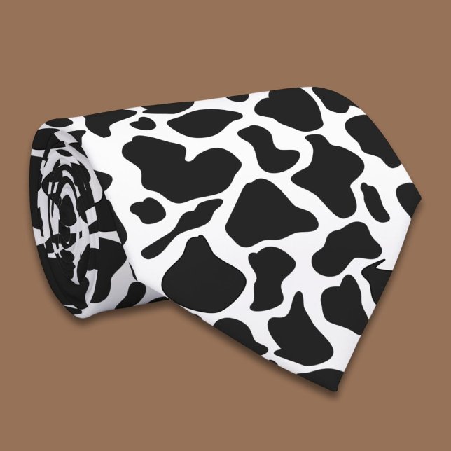 Simple Black White Cow Farm Tie (Creator Uploaded)