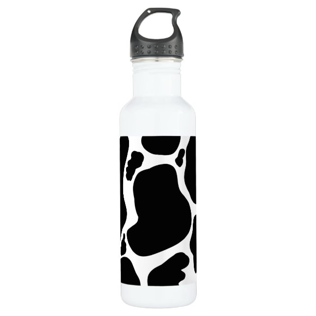 Simple Black white Cow Spots Animal 710 Ml Water Bottle (Front)
