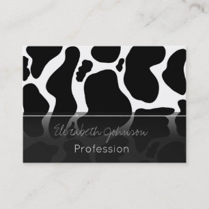 Simple Black white Cow Spots Animal Business Card