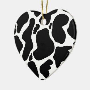 Simple Black white Cow Spots Animal Ceramic Tree Decoration