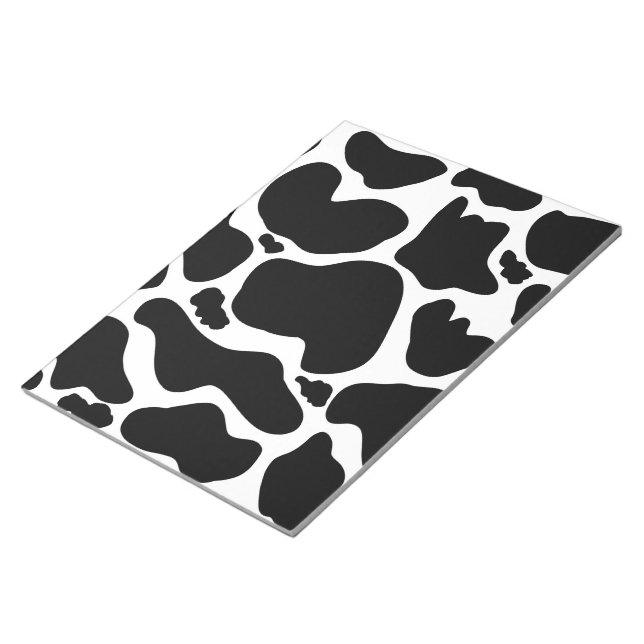 Simple Black white Cow Spots Animal Notepad (Angled)