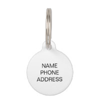 Simple black white custom Name Info two sided dog