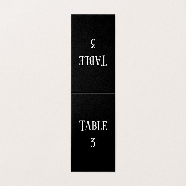 Simple Black & White Design - Table Number (Outside Unfolded)