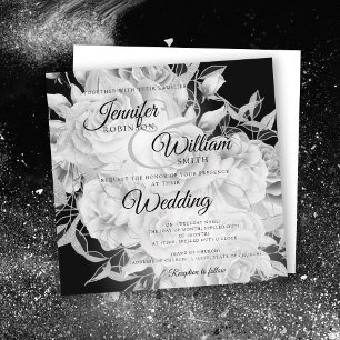 Simple Black & White Elegant Floral Wedding