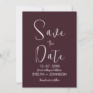 Simple Black & White Elegant Minimalist Save The D Date