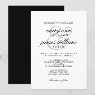 Simple Black & White Elegant Wedding Invitation