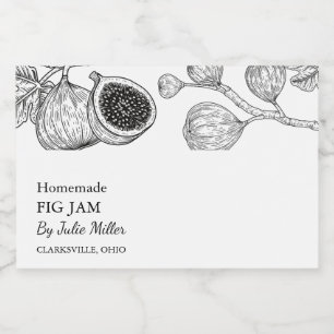 Simple Black & White Fig Jam Label