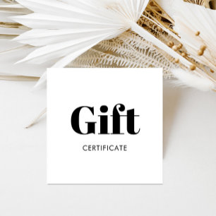 Simple Black White Gift Voucher Certificate