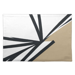 Simple Black White Golden Abstract Placemat