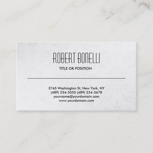 Simple Black White Grey Pattern Business Card (Front)