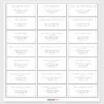 Simple Black & White Guest Address Labels<br><div class="desc">For a 14"x14" sheet, each sticker will be approximately 2"x4.6". For an 8"x8" sheet, each sticker will be approximately 1"x2.6". Please note, as the sheet size decreases, the font size will also decrease accordingly. Designed to coordinate with for the «Pure» Wedding Invitation Collection. To change details, click «Details». To move...</div>