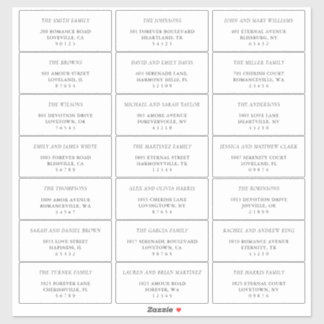 Simple Black & White Guest Address Labels