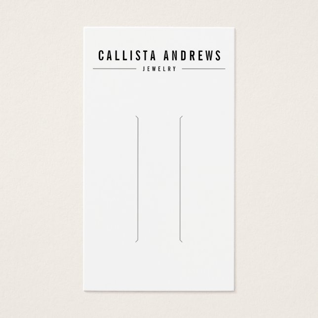 Simple Black White Hair Clip Display Card (Front)