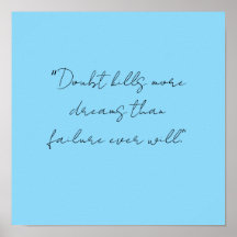 simple black white hand written quote art poster