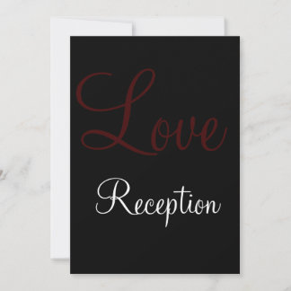 Simple Black, White Initial Wedding Reception Card