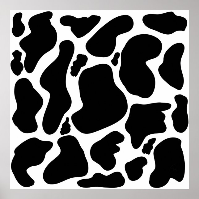 Simple Black & white Large cow spots Animal print (Front)