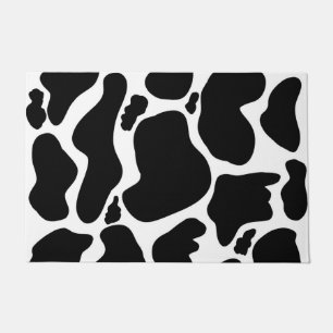 Simple Black & white Large cow spots Animal print Doormat