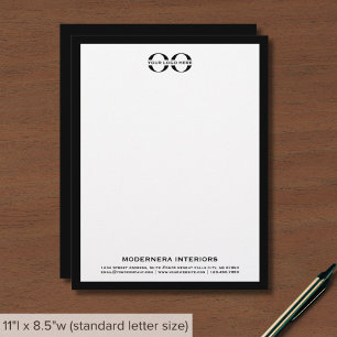 Simple Black White Letterhead with Custom Logo