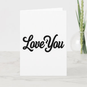 Simple Black White Love You Card