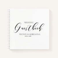 Simple Black White Minimal Wedding Guestbook