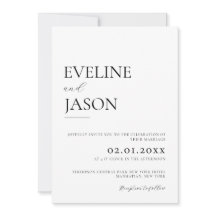 Simple Black & White Modern Minimalist Wedding