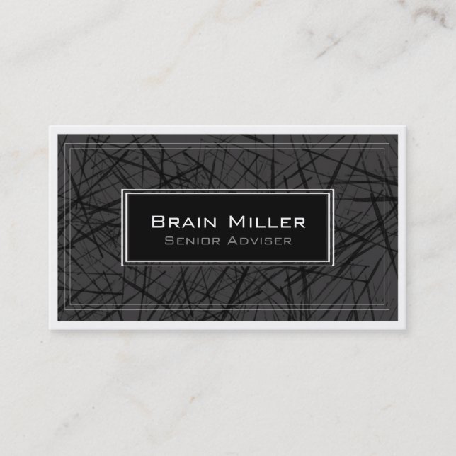 Simple Black White Modern Professional Business Card (Front)