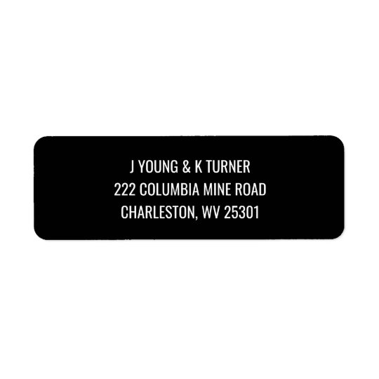 Simple black & white modern return address labels