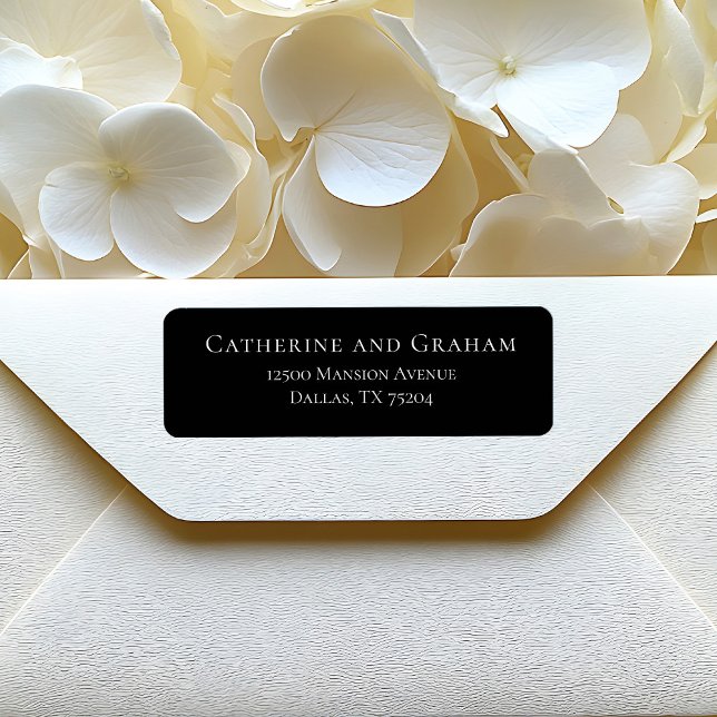 Simple Black White Modern Wedding Return Address (Creator Uploaded)