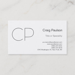 Simple Black White Monogram Business Card