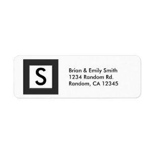 Simple black white monogram frame labels