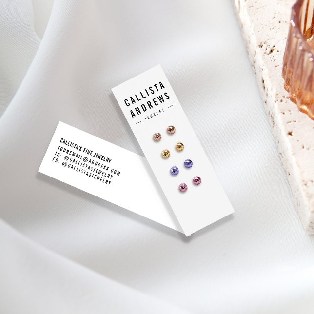 Simple Black White Multiple Earring Display Card (Creator Uploaded)