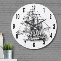 Simple Black White Nautical Boat Pirate Ship