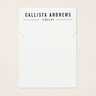 Simple Black White Necklace Display Card