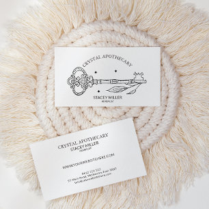 Simple Black & White New Age Apothecary  Business  Business Card
