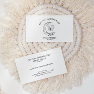 Simple Black & White New Age Apothecary Business Card