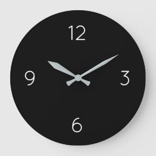 Simple Black & White Numbered Large Clock