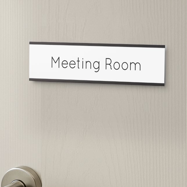 Simple Black & White Office Room Company Branded Door Sign (Creator Uploaded)