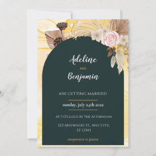 Simple Black & White Overlay Photo Wedding Invitat Invitation