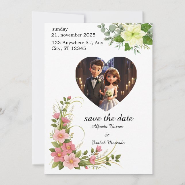 Simple Black & White Overlay Photo Wedding Invitat Invitation (Front)