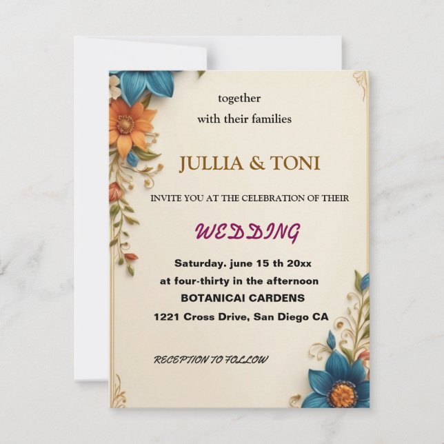 Simple Black & White Overlay Photo Wedding Invitat Invitation (Front)